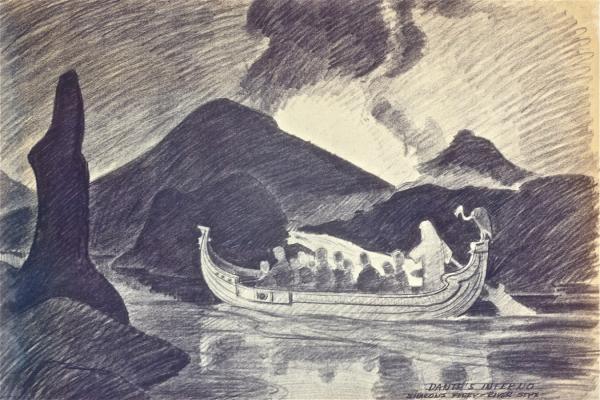 Dante's Inferno, Charon's Ferry, River Styx by Disney artist Bruce Bushman (IMAGE_4)