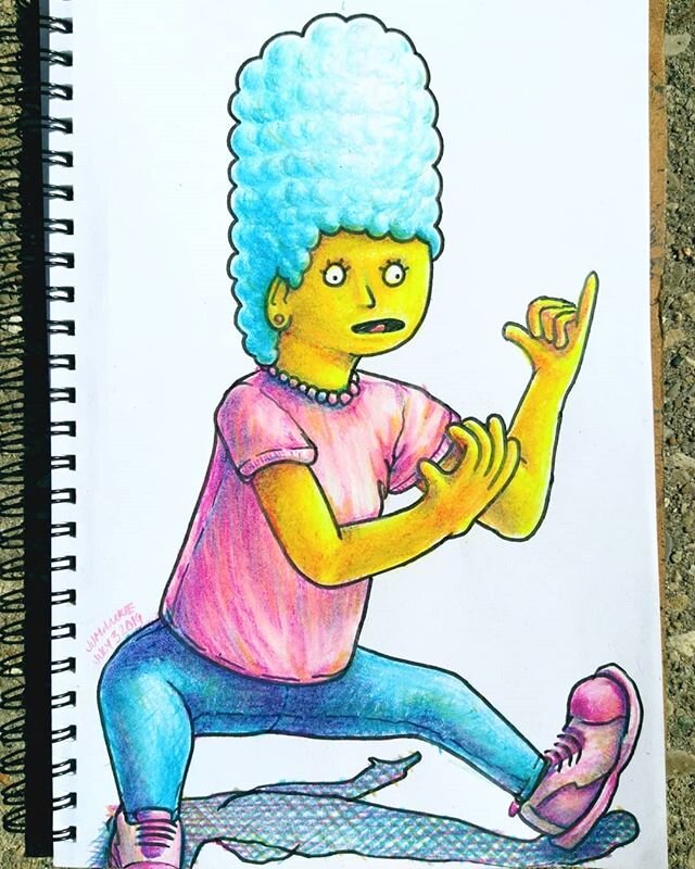 Way off-model Marge, Gumby, and Bubble Buddy from memory
.
.
.
.
#JJMcLuckie #sketchbook #doodle #drawing #Simpsons #Marge #gumby #margesimpson #bubblebuddy #spongebob #Nickelodeon #coloredpencil #marker #ink #Chicago #color #summer #tvshow