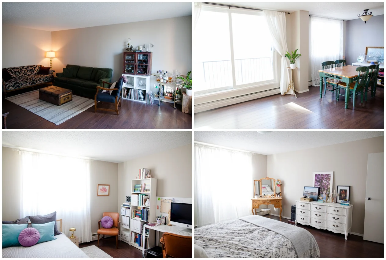 Barely anything on the walls and all our furniture refinishing projects on hold, because as soon as we knew we were moving, we stopped decorating and started packing!
