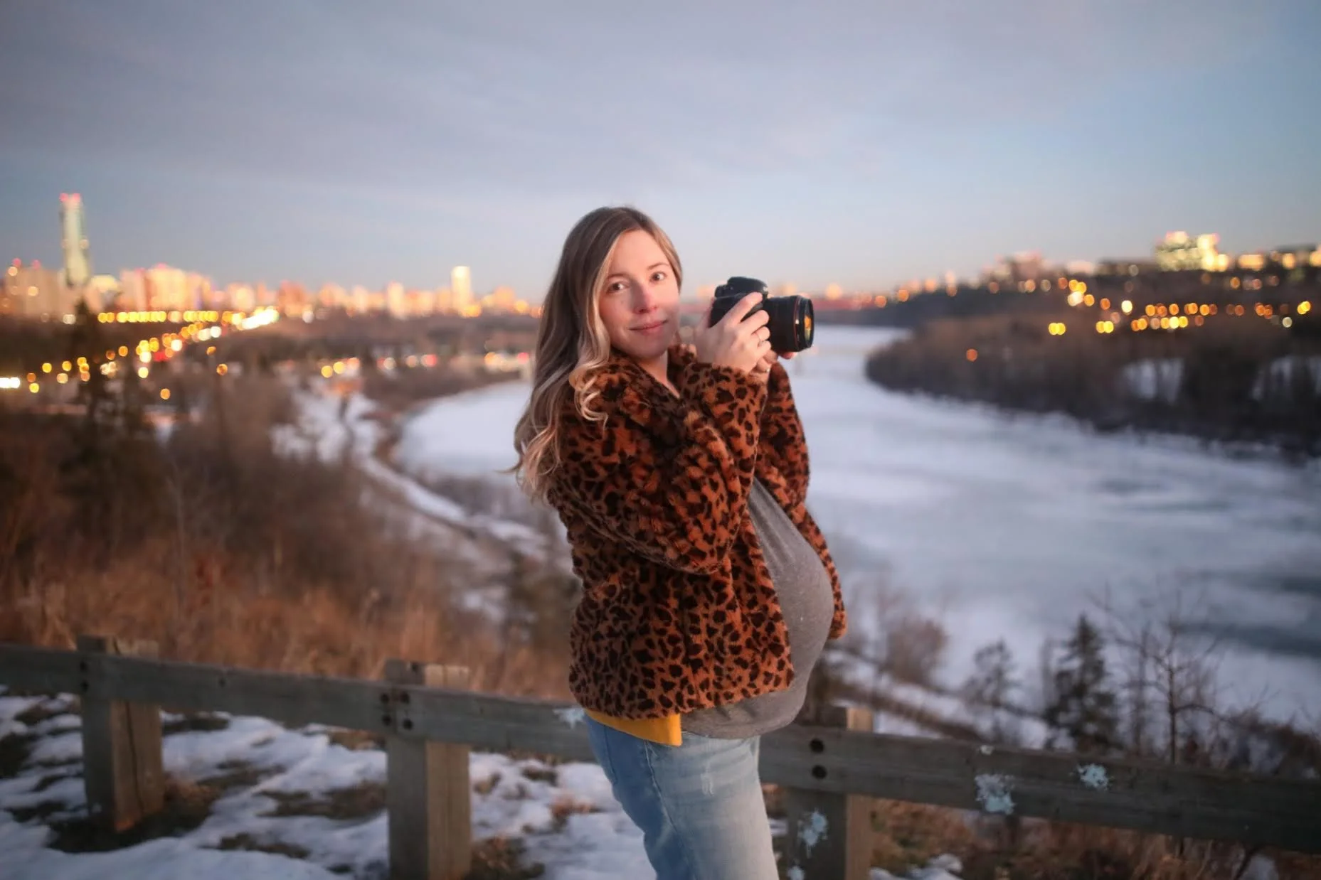 Shooting at dusk with my brother at 40 weeks and two days, 14 hours before going into the hospital to be induced. Photo: Jon Curow