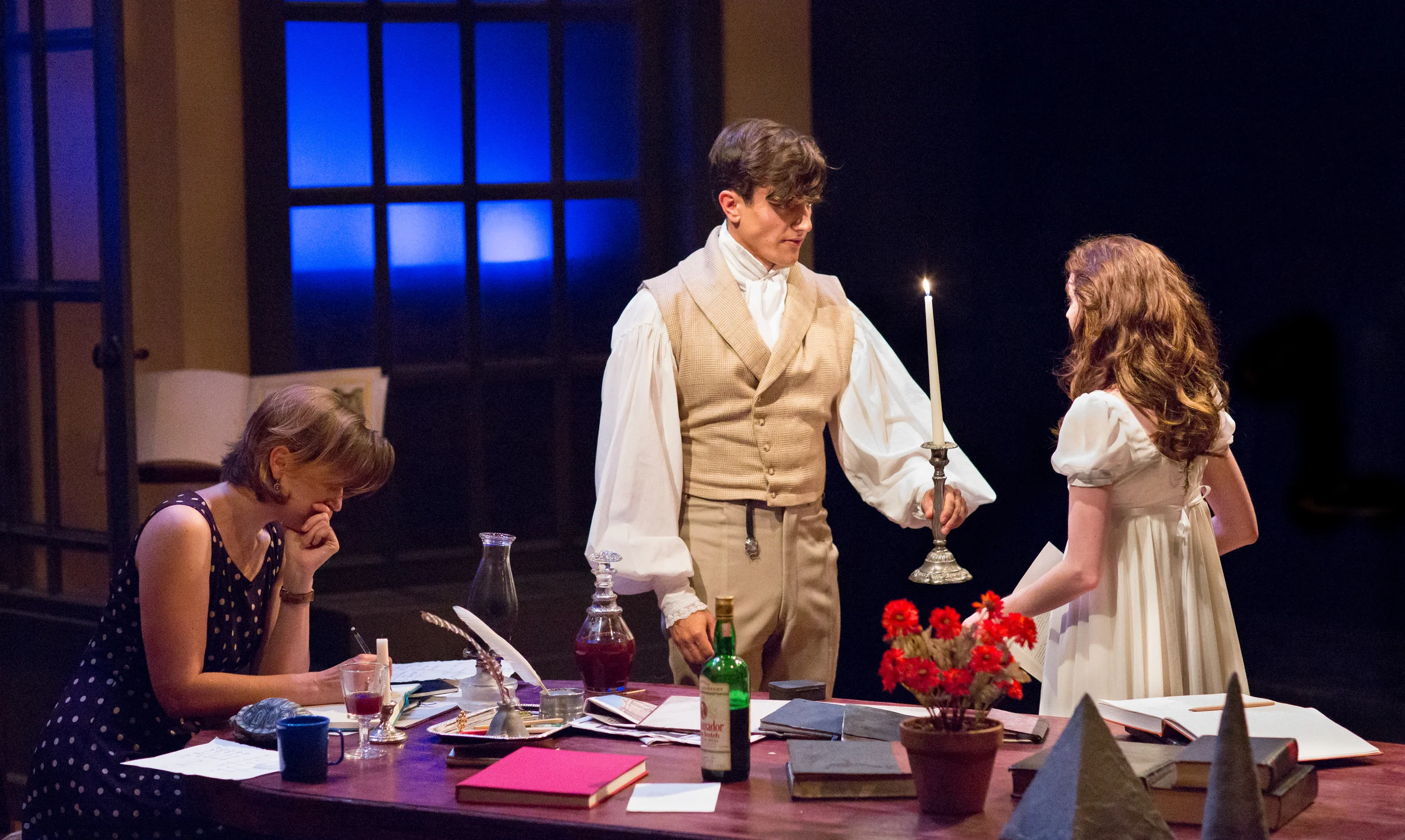 Kittson O'Neill, Maxwell Eddy and Alex Boyle in Arcadia . Photo by Mark Garvin.