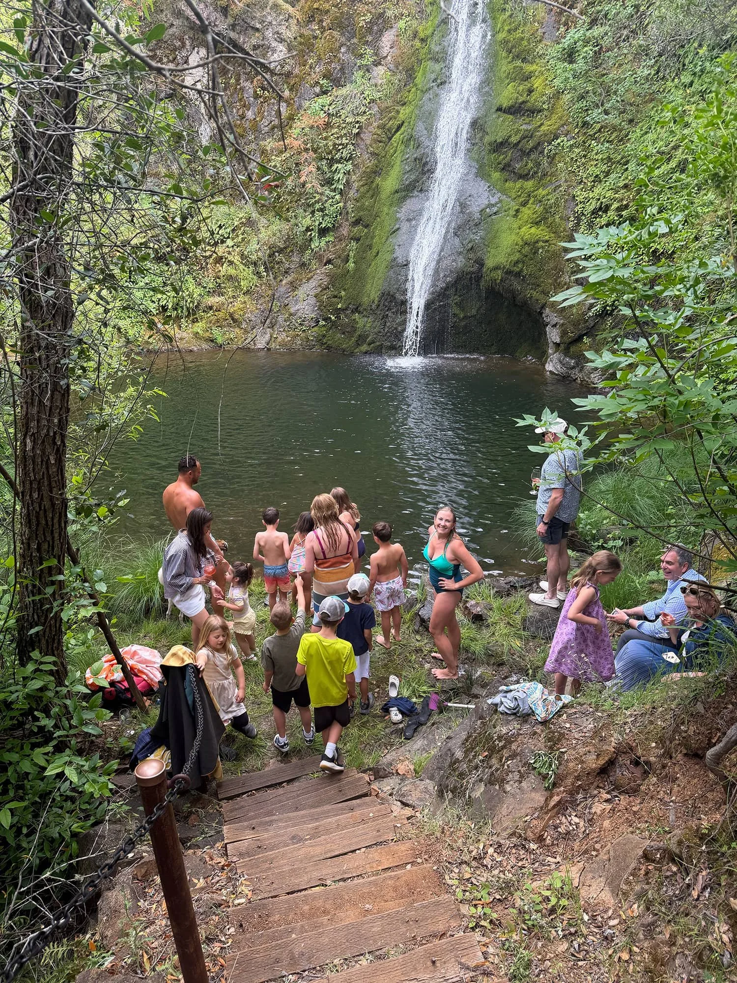 What happened at the waterfall last weekend