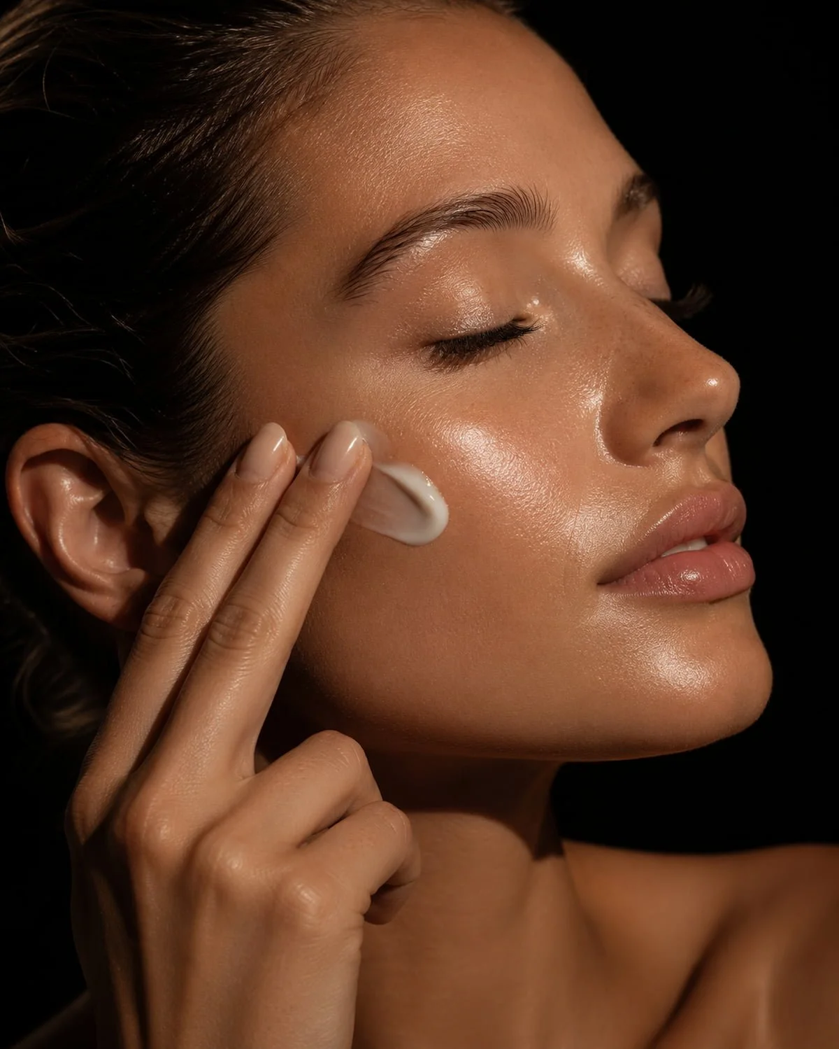 Calming aftercare moisturizer applied to skin recovering from a TCA peel in San Diego