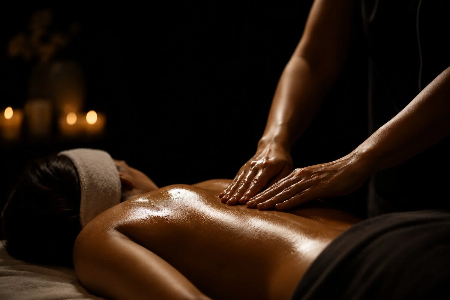 Esthetician performing a luxurious back facial at a San Diego skin studio