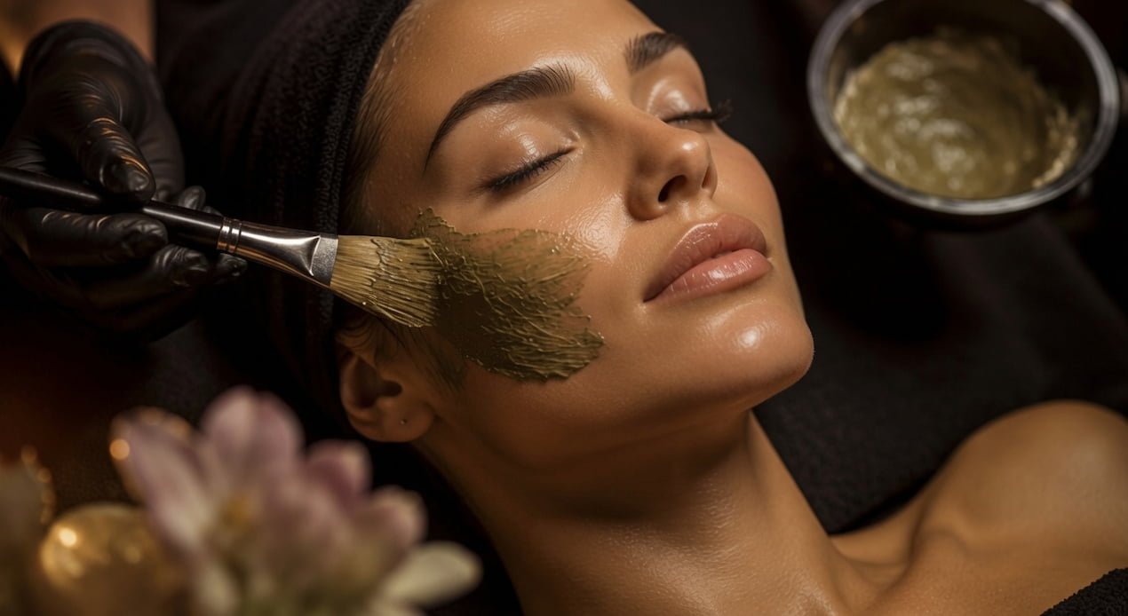 Woman receiving a customized organic facial treatment in San Diego