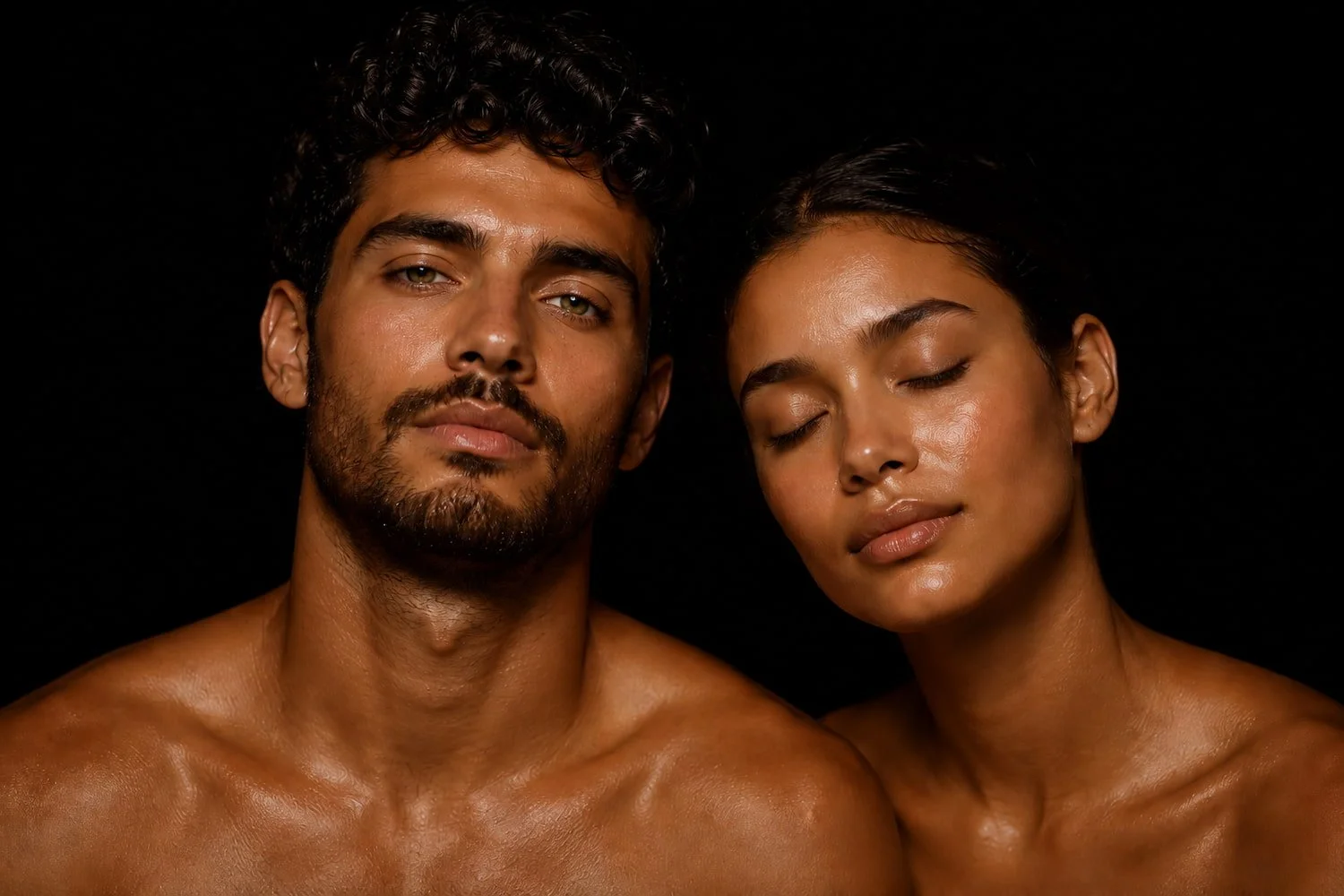 Man and woman with glowing skin after a custom facial at a San Diego skin studio