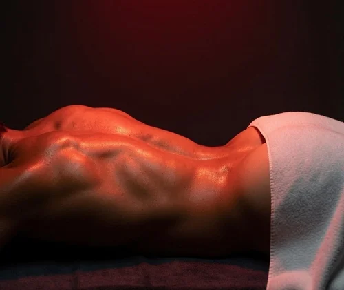 Man relaxing under a towel before a men's Brazilian wax in San Diego