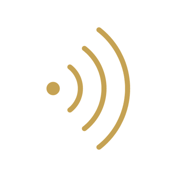 Gold sound wave icon for ultrasound facial technology