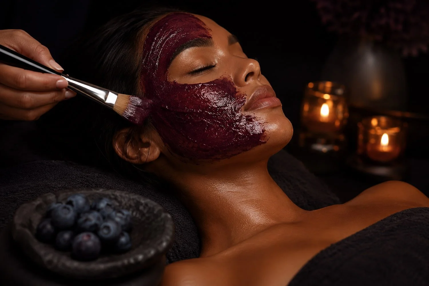 Fresh berries and fruit pulp used in the Organic 5x Layer Peel in San Diego
