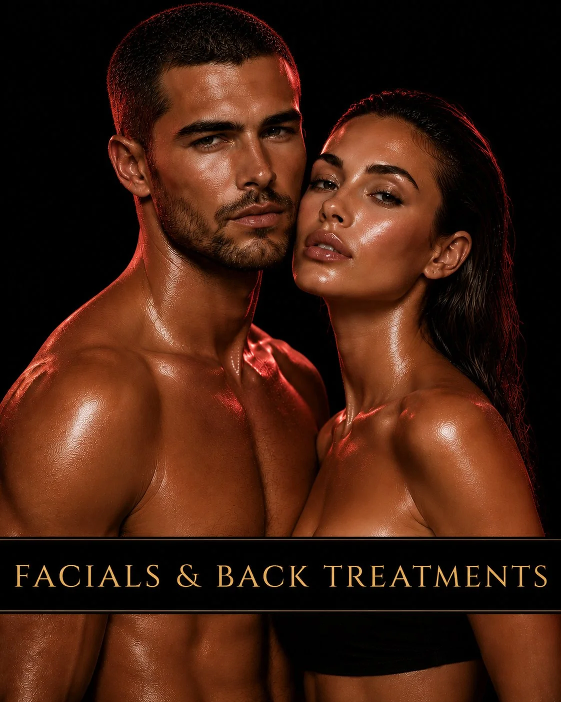 Man and woman with glowing healthy skin showcasing facial and back treatment results at Conjure Skin Therapies San Diego