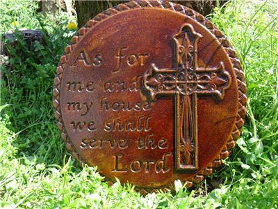 Abs plastic religious mold stepping stone mold "we shall serve the Lord" 