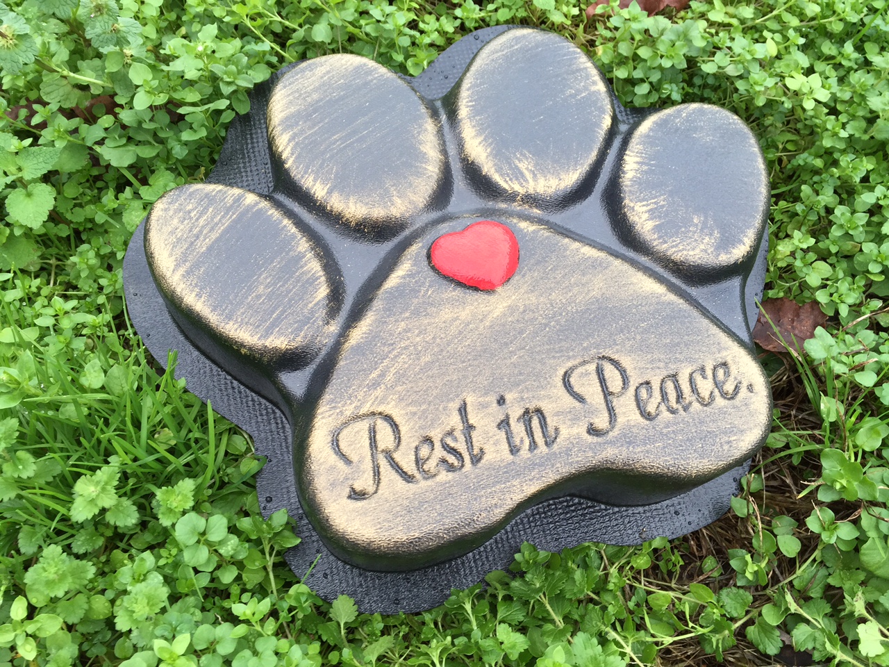 Pet Stepping Stone mold garden plaque Beaded Paw Print Dog Cat Memorial Grave 