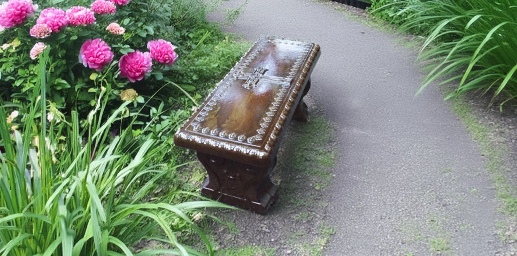 Concrete bench showing what our concrete molds make