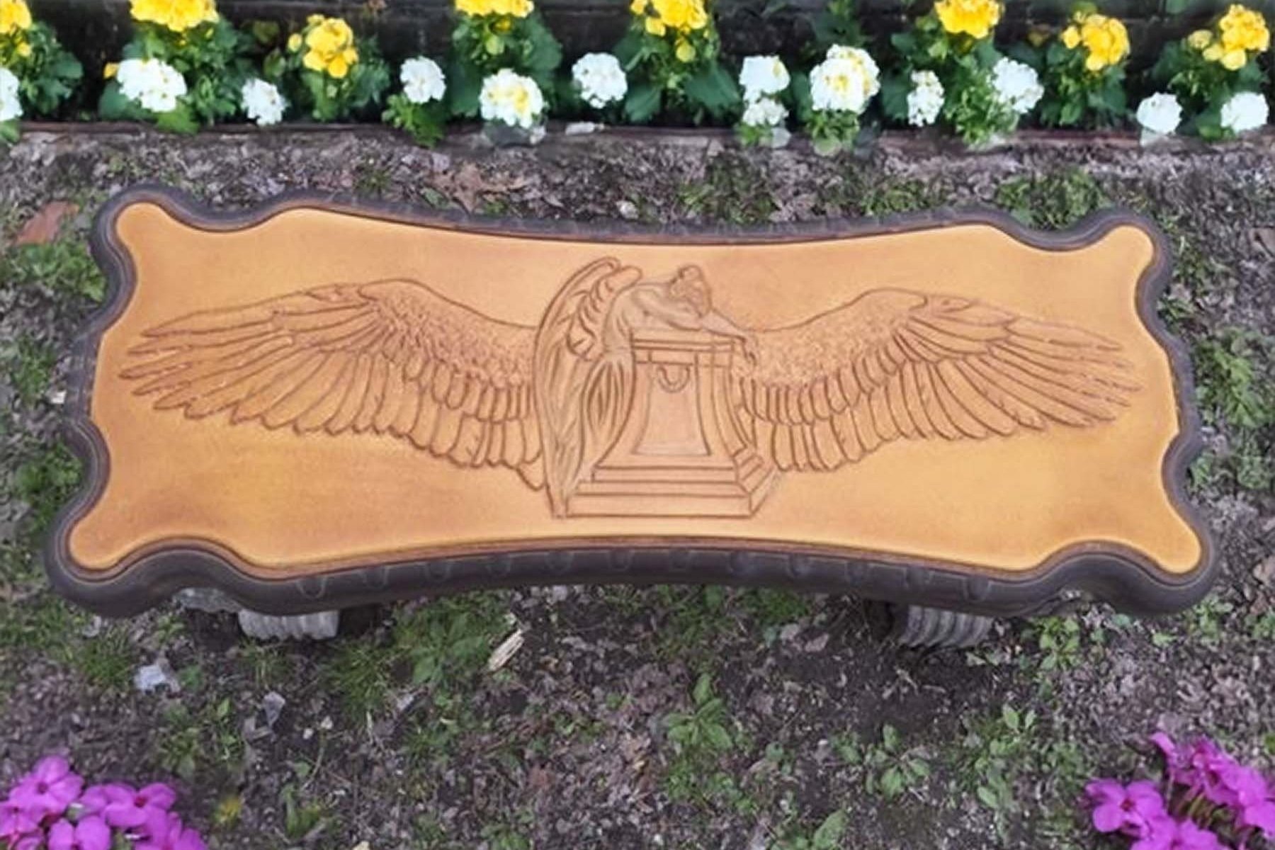 Reusable Angel Bench Top Mold for Concrete Garden Benches