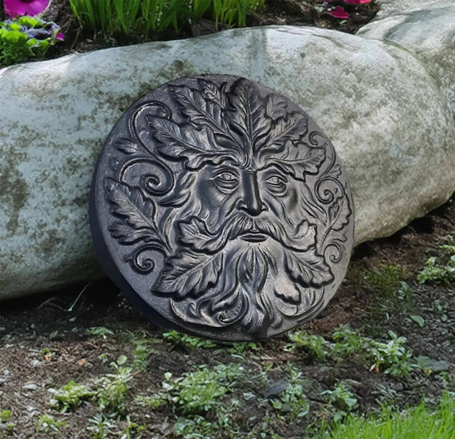 Green man stepping stone, this is what are stepping stone molds make.