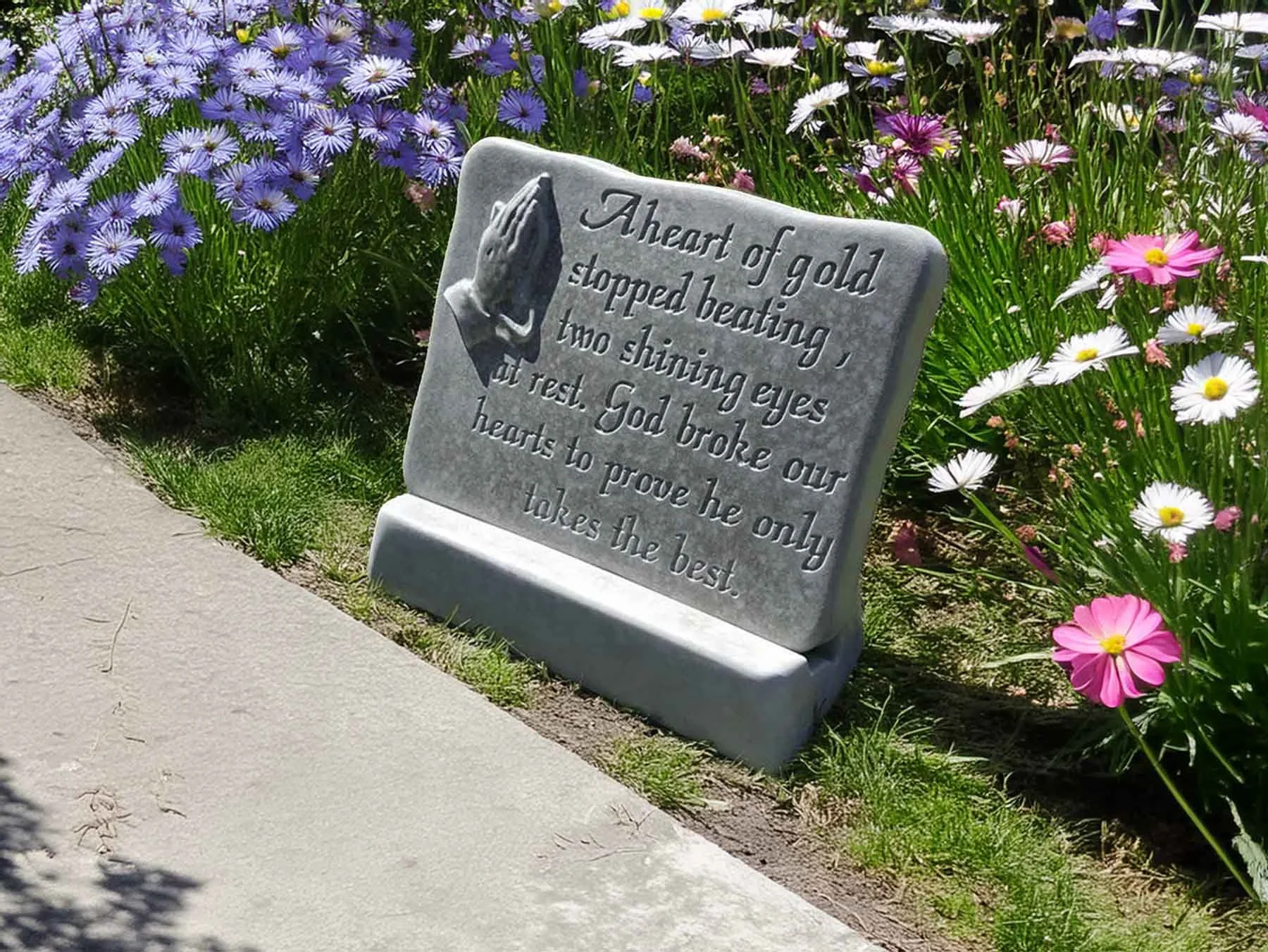 Heart of gold memorial plaque example of what the concrete mold will make