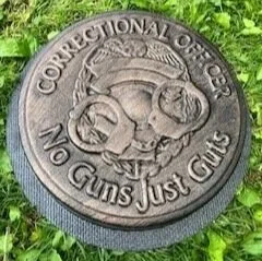 concrete mold used to make stepping stones for correctional officers
