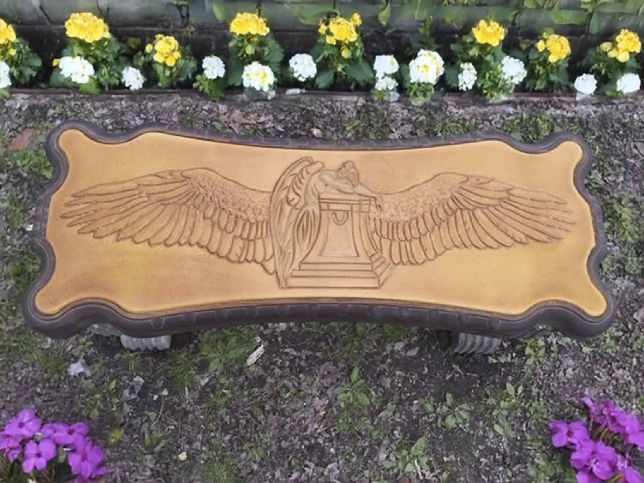 Reusable Angel Bench Top Mold for Concrete Garden Benches