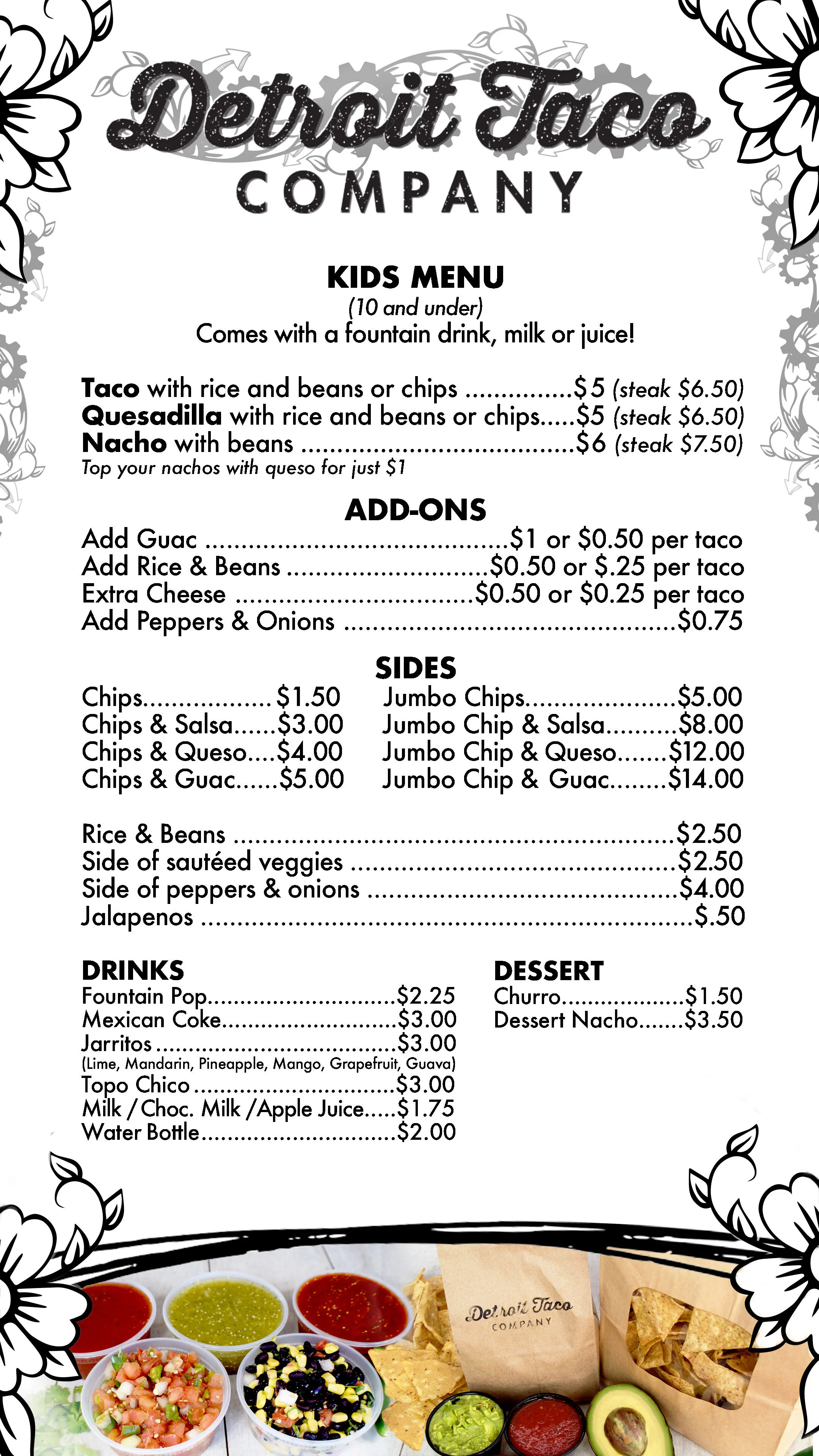Menu Detroit Taco Company
