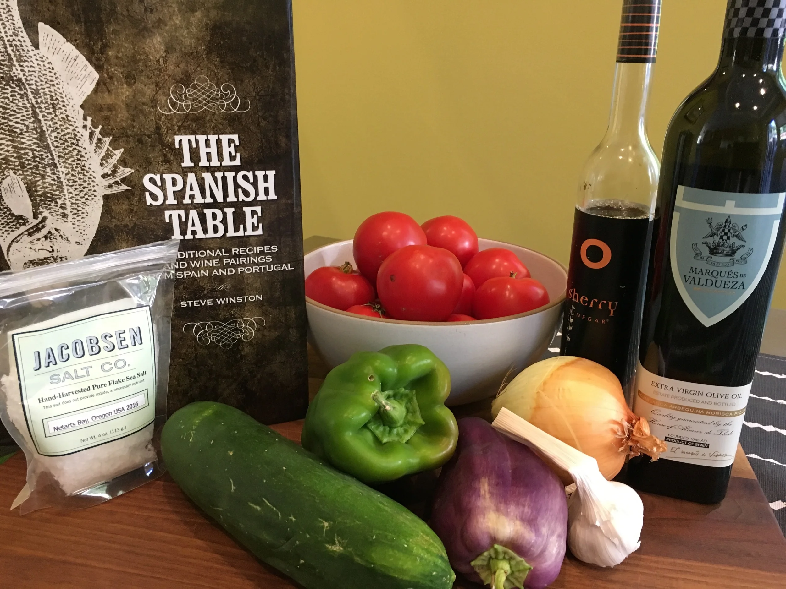 The source and ingredients for today's gazpacho