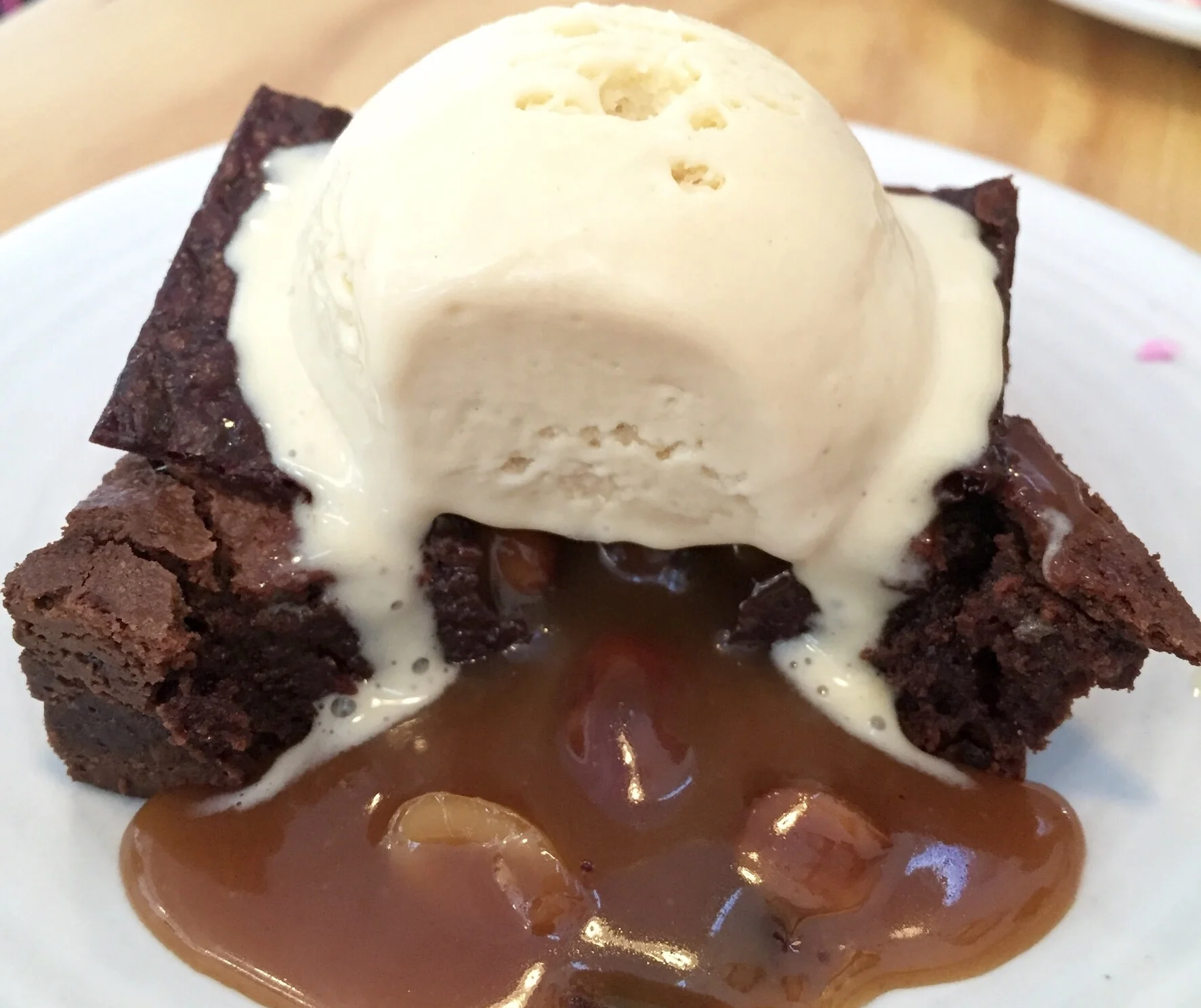Fudge Brownie filled with Peanuts, Caramel, and Peanut Butter Ice Cream - yes, yes, yes!