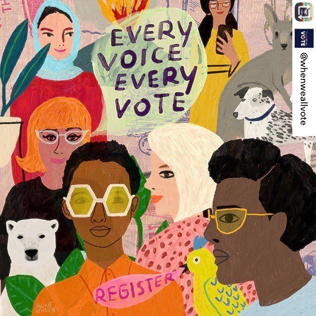 Repost from @whenweallvote using @RepostRegramApp - Democracy only works if we all participate 💪🏽
.
(🎨: @annembentley)