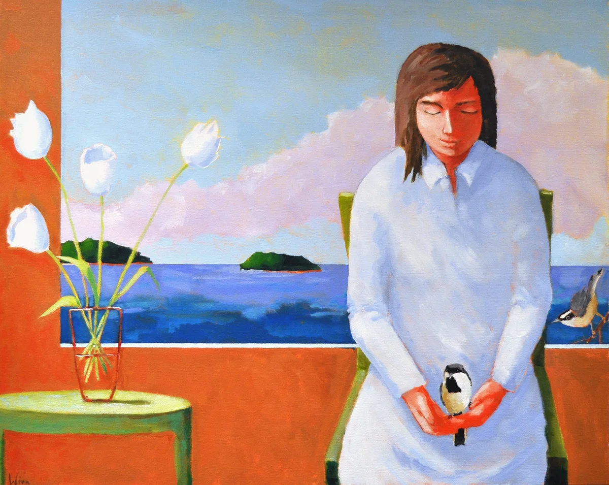 Visiting, 2015 Acrylic on canvas 24 x 30 inches