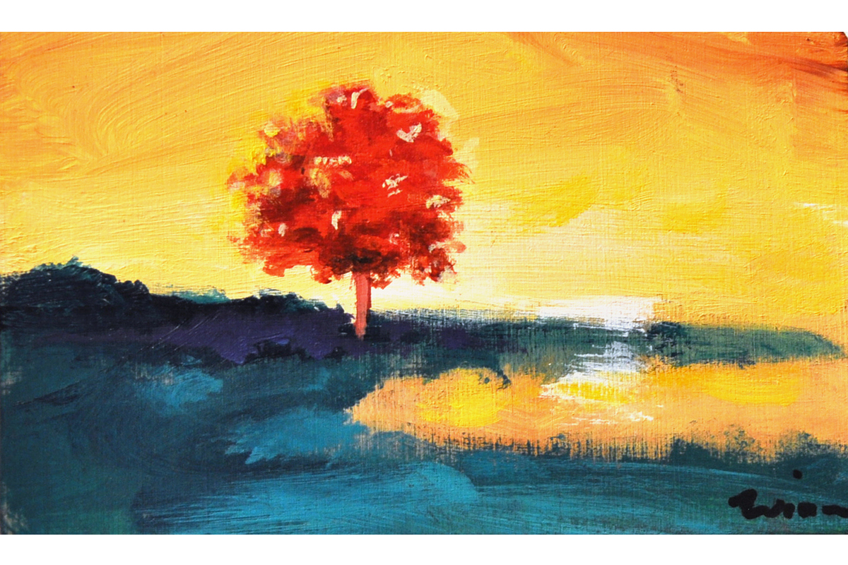 Sunrise, 2015 Acrylic on canvas 2 x 4 inches