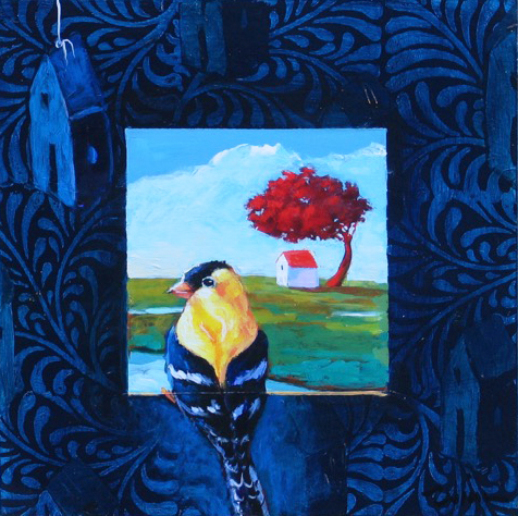 On the Horizon, 2016 Acrylic on wood 12 x 12 inches