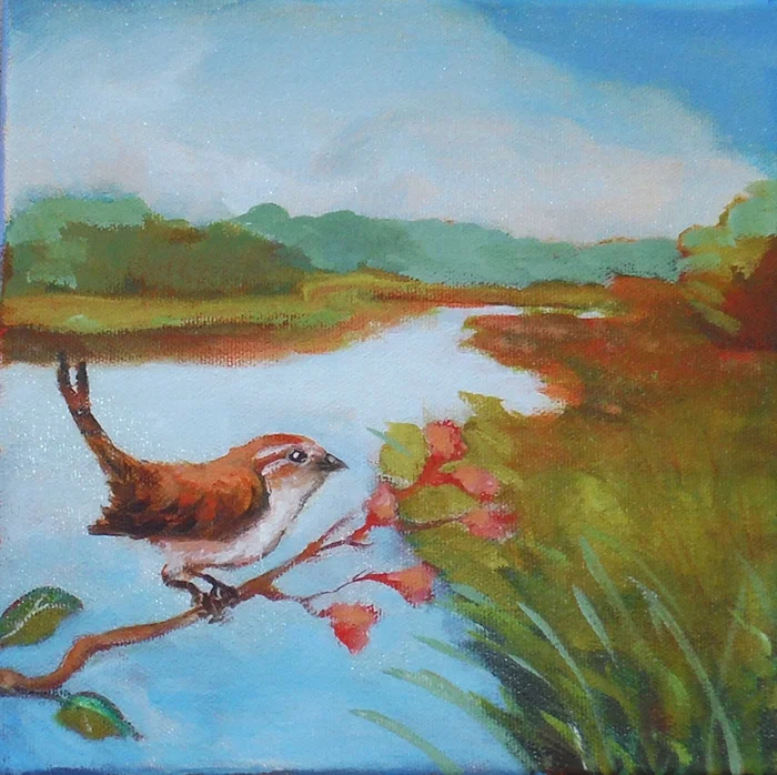 The Marsh, 2016 Acrylic on canvas 10 x 10 inches