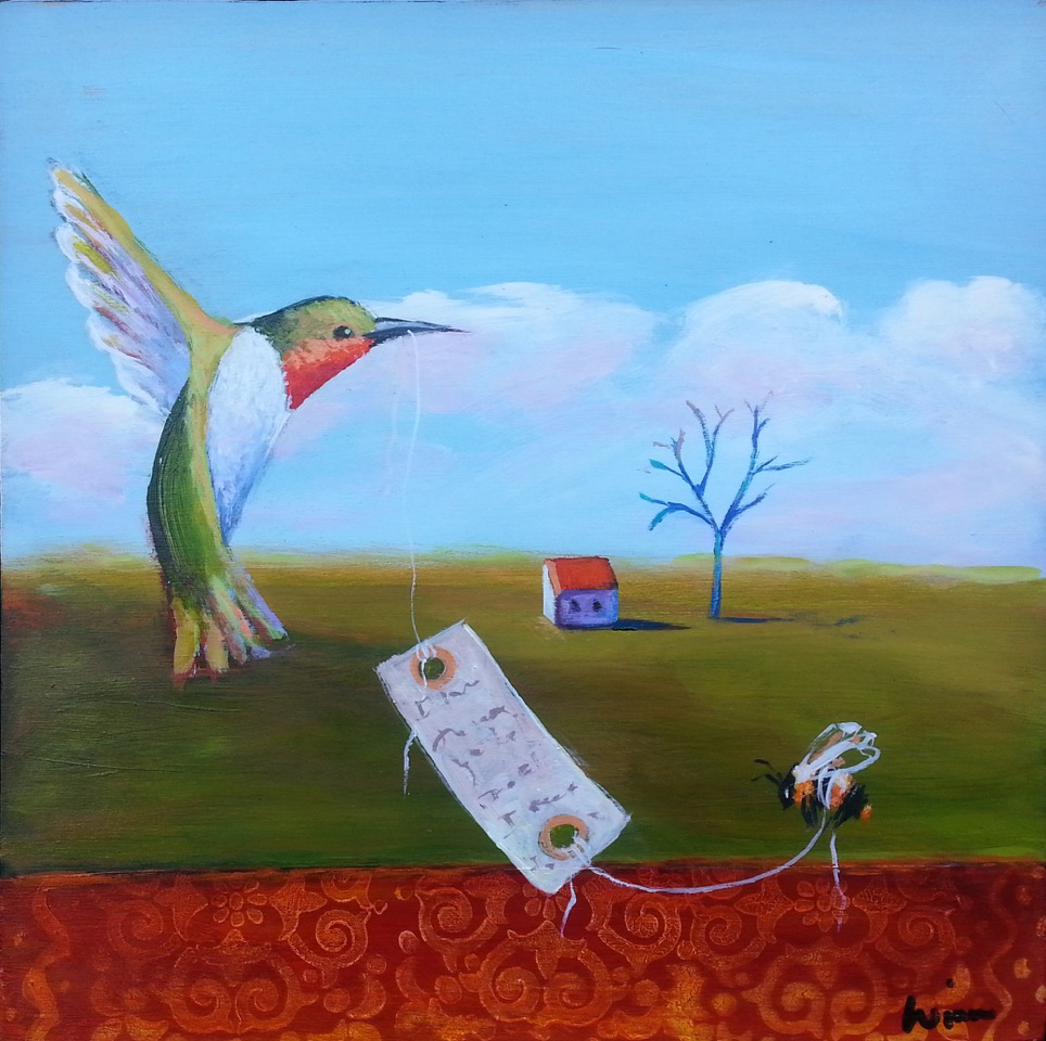 Message, 2017 Acrylic on canvas 5 x 7 inches