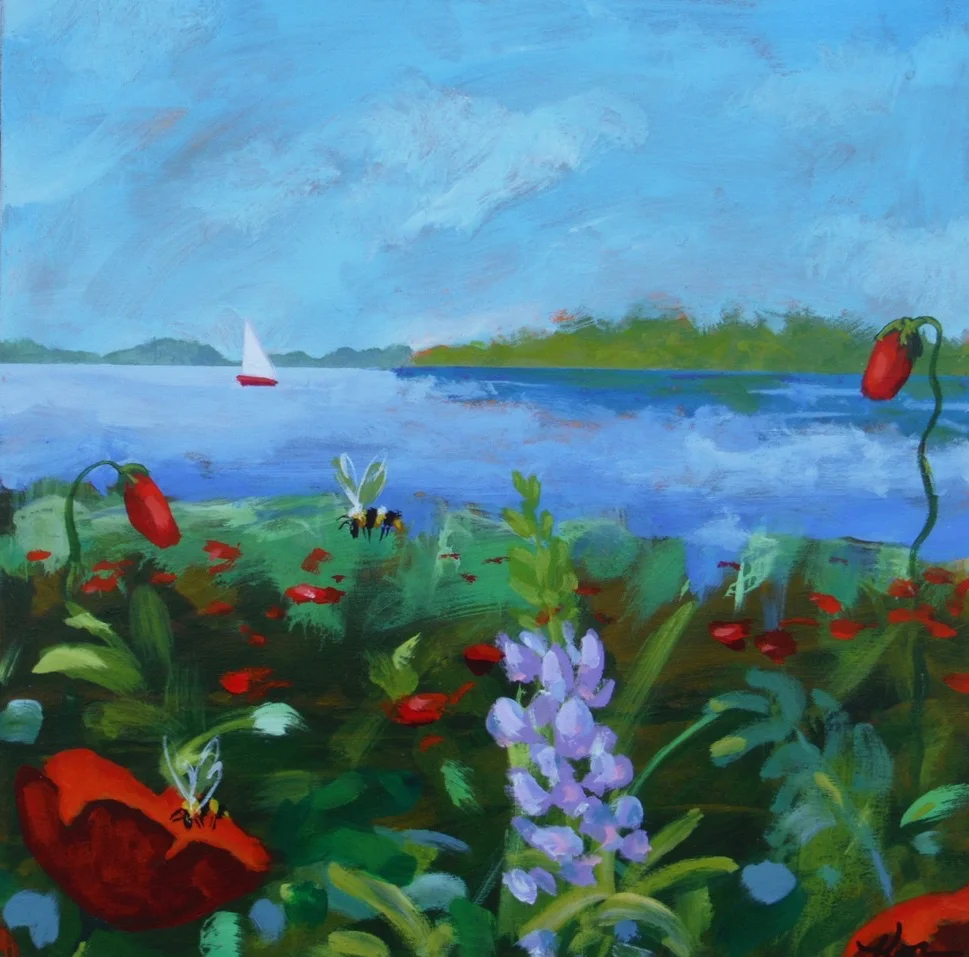 Garden by the Sea, 2017 Acrylic on wood 12 x 12 inches