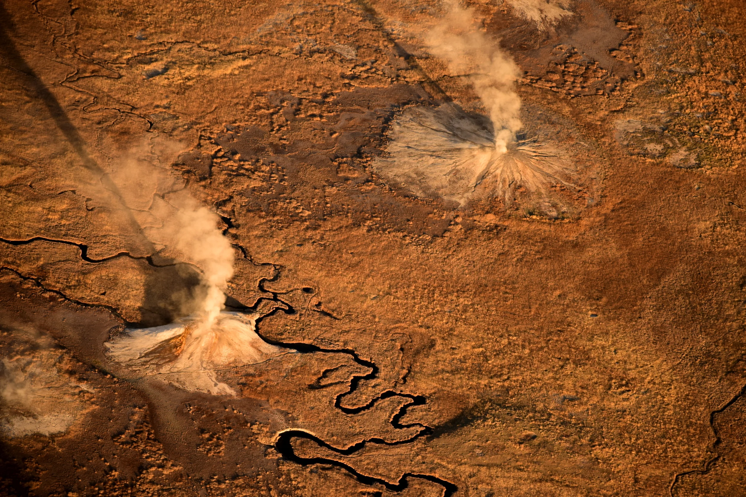 This photo wasn't published, but I took it at the same time as the one above. These small geysers remind me of the volcanoes of Antione St Exupery's Le Petit Prince.