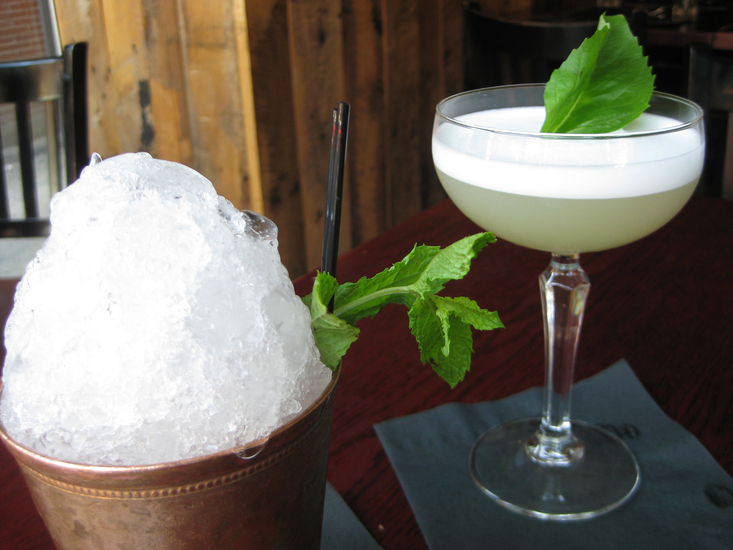 Bee-Sting Julep (left) 