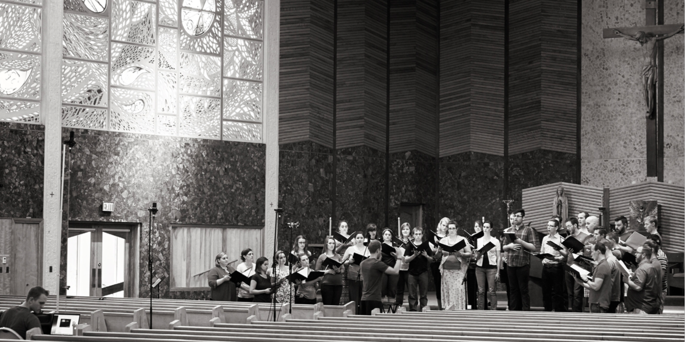 Recording session in St. Ambrose Catholic Church, Salt Lake City, UT.