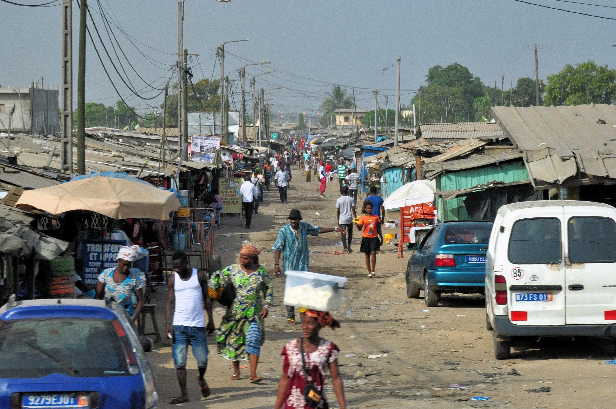 African Street Scene Near Abidjan, Ivory Coast