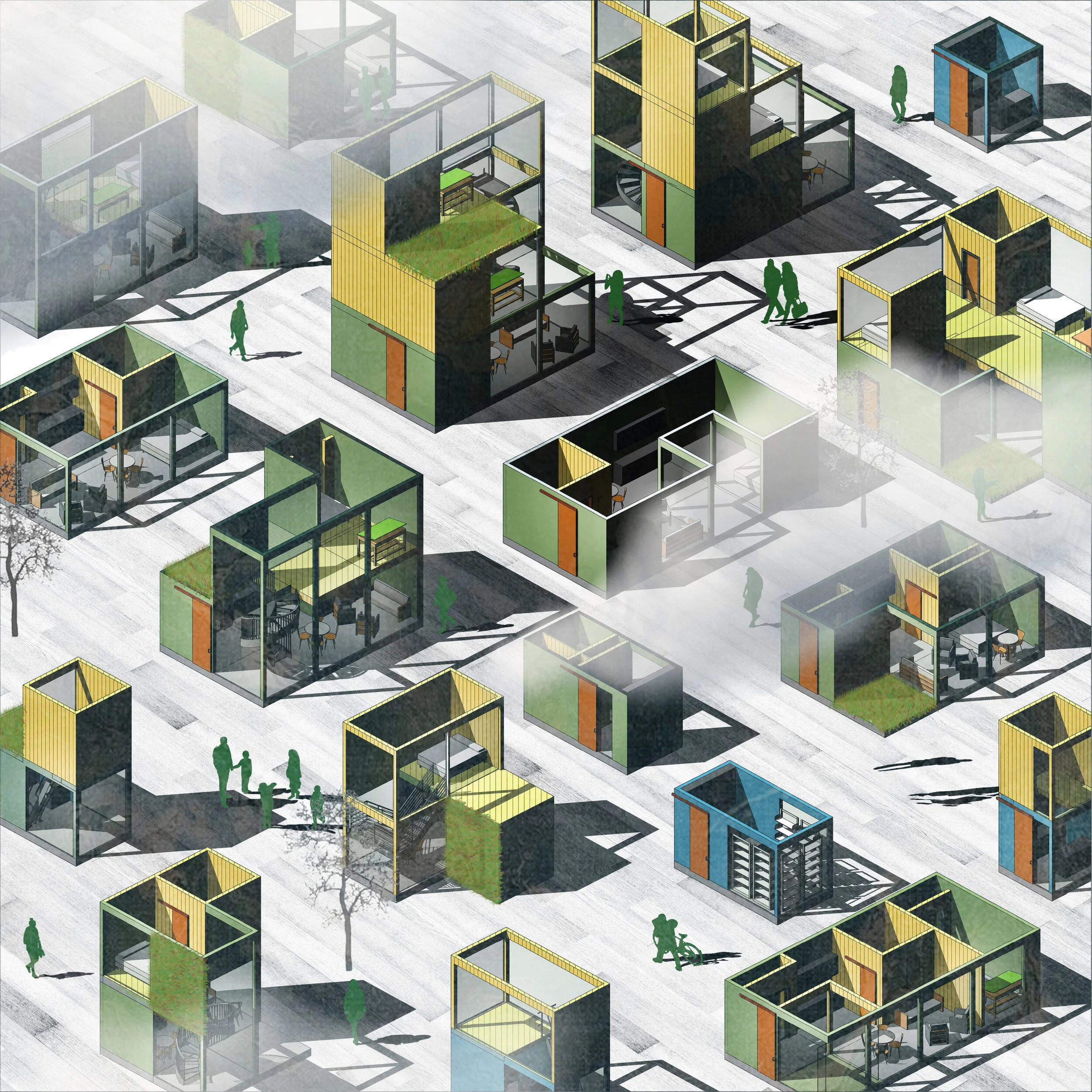 Housing unit market axonometric