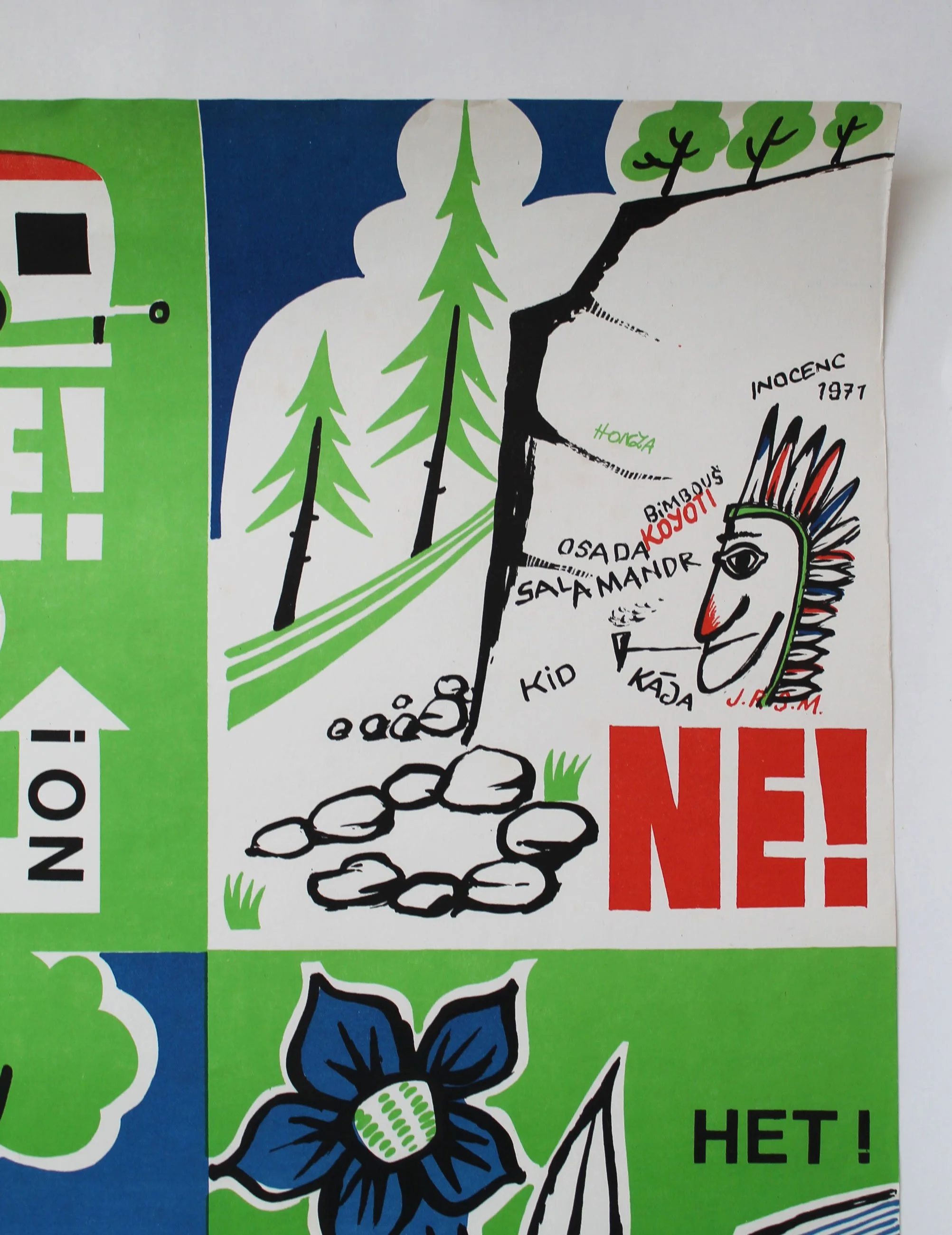 1970's Tourist Information Poster NO! HET! NEIN!