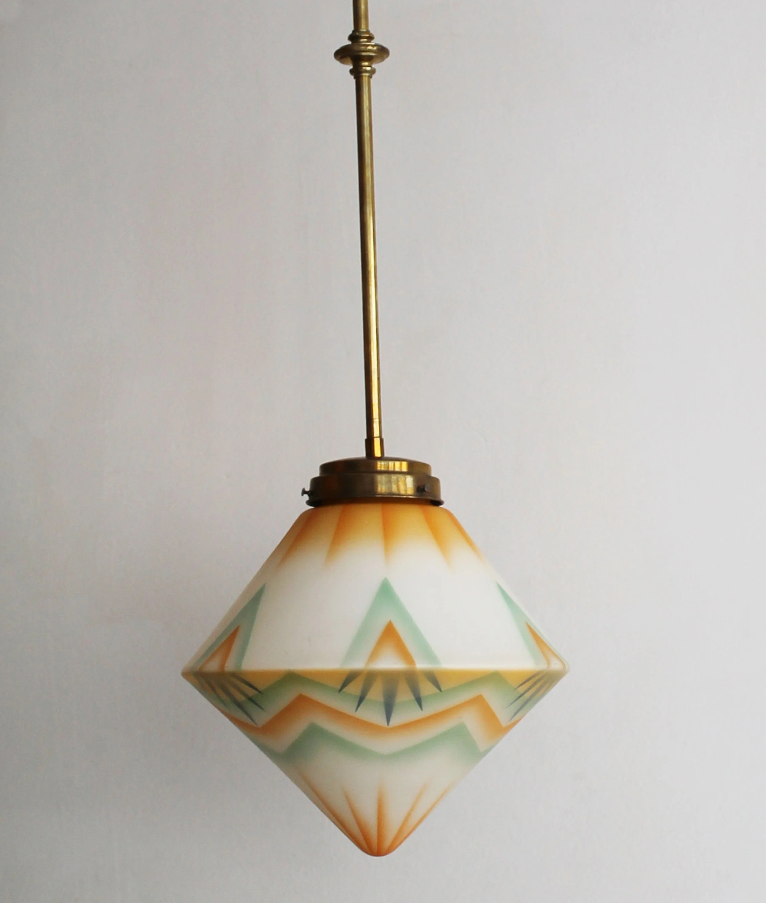Overhead view of diamond-shaped frosted glass Art Deco lamp.jpg