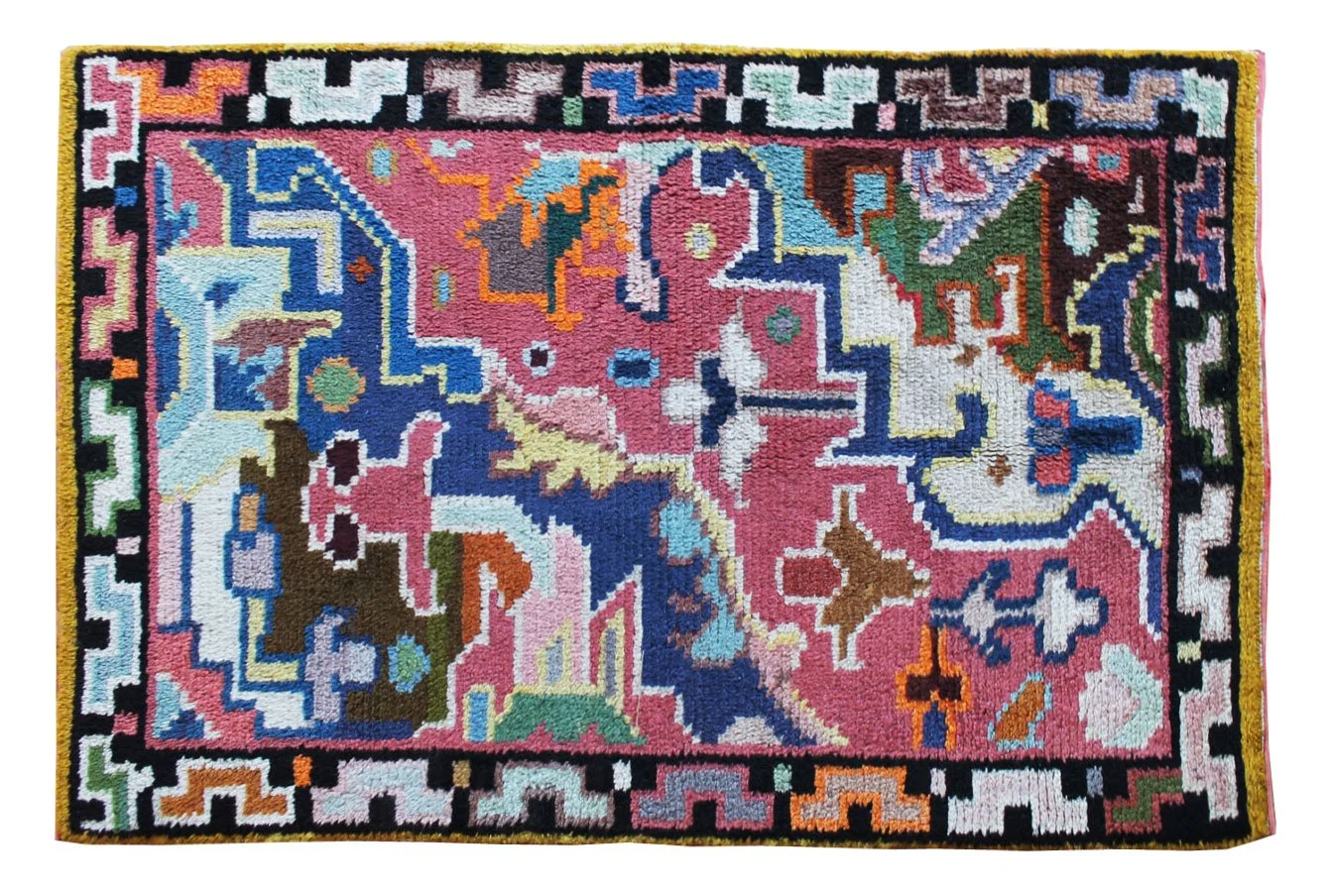 1960s hand-knotted wool rug with geometric abstract pattern.jpg