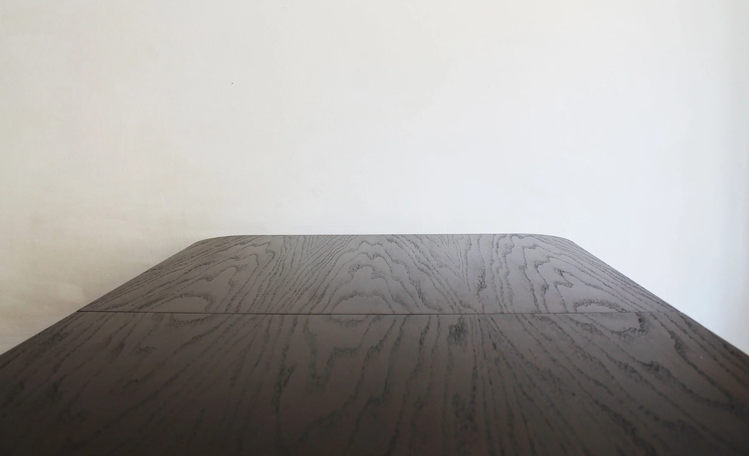 Elegant dark stained wooden dining table vintage.jpg