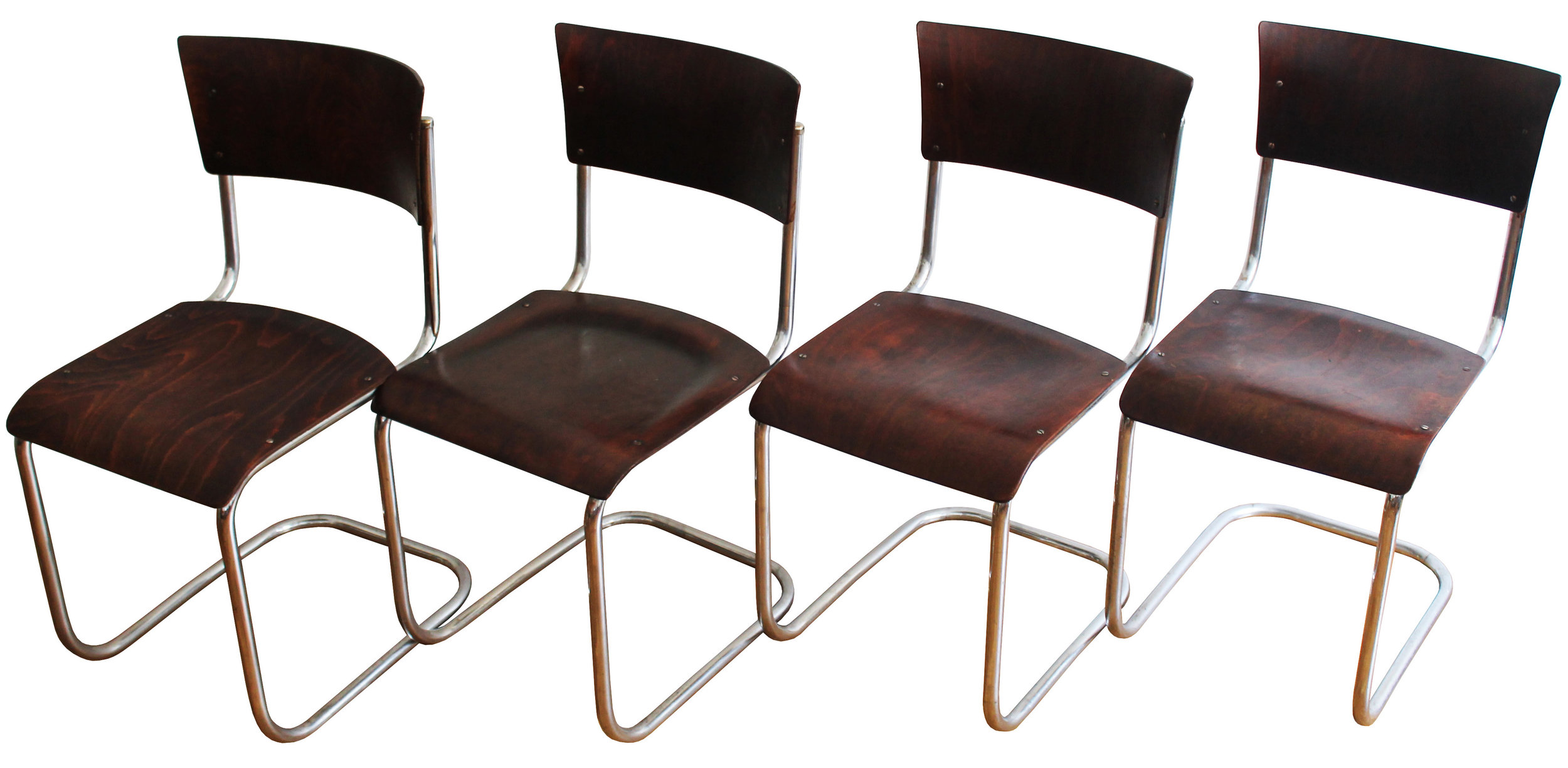 Modernist Tubular Chairs - Set of four S10 chairs by the Slezak Company (Copy)