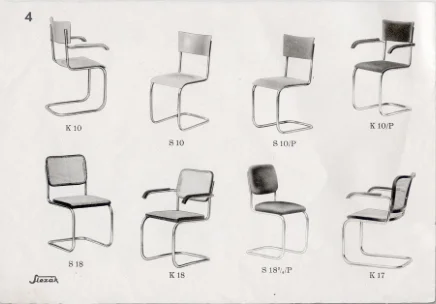 Modernist Tubular Chairs - Set of four S10 chairs by the Slezak Company (Copy)
