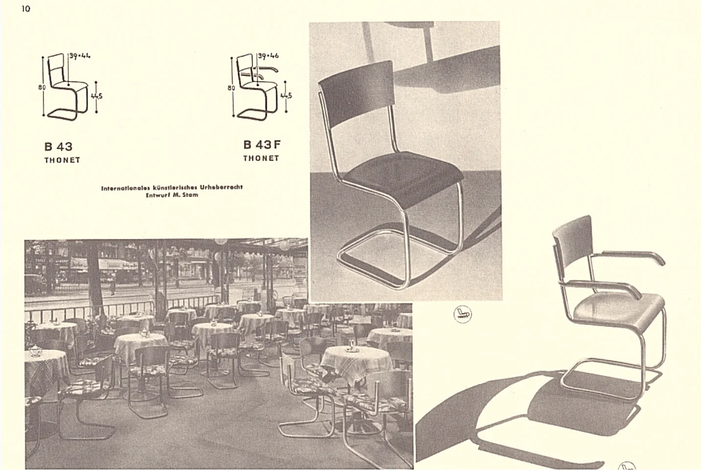 Modernist Tubular Chairs - Set of four S10 chairs by the Slezak Company (Copy)