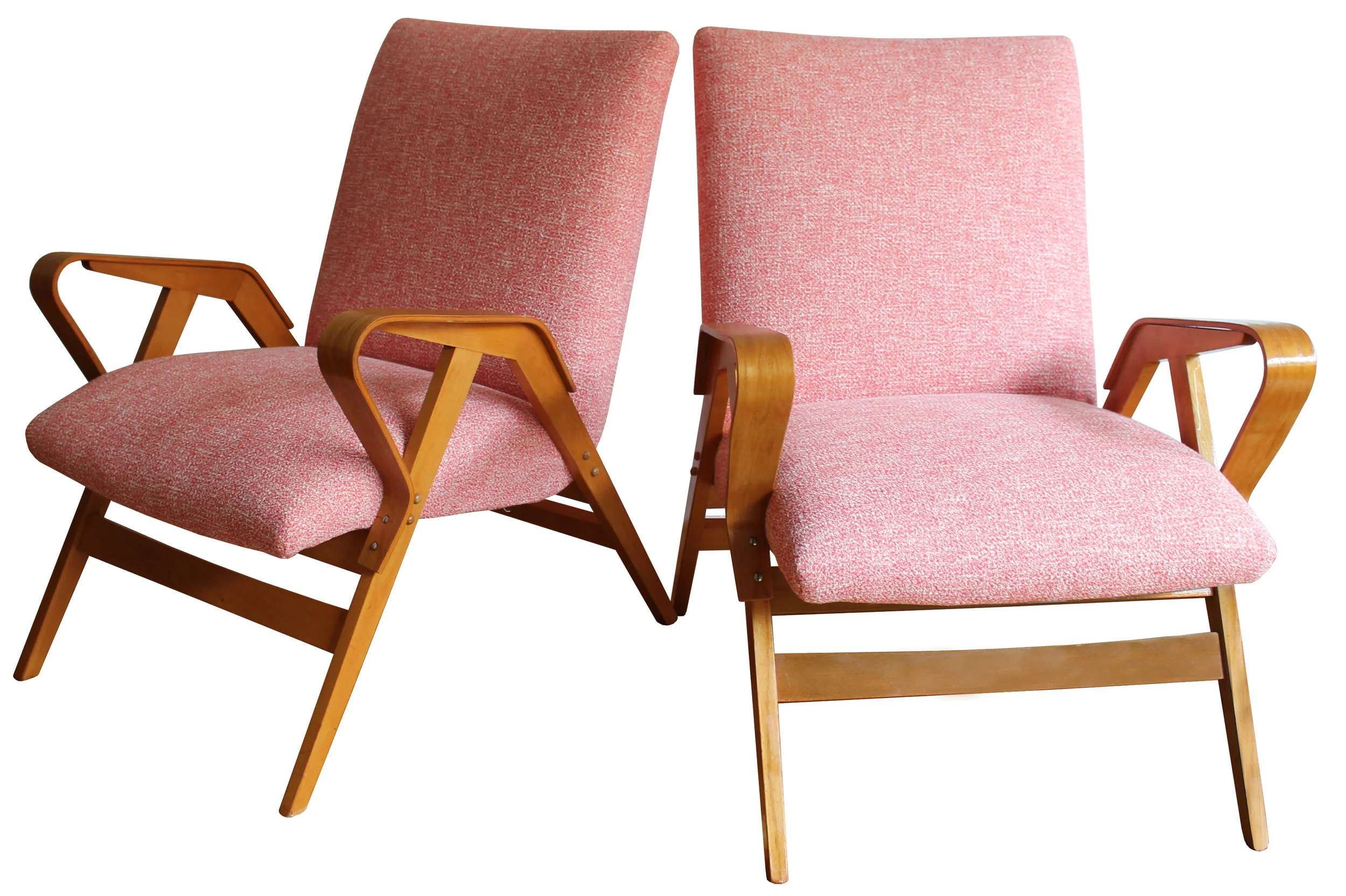 Pair of Mid Century Tatra Armchairs; Model No. 24-23 by Frantisek Jirak
