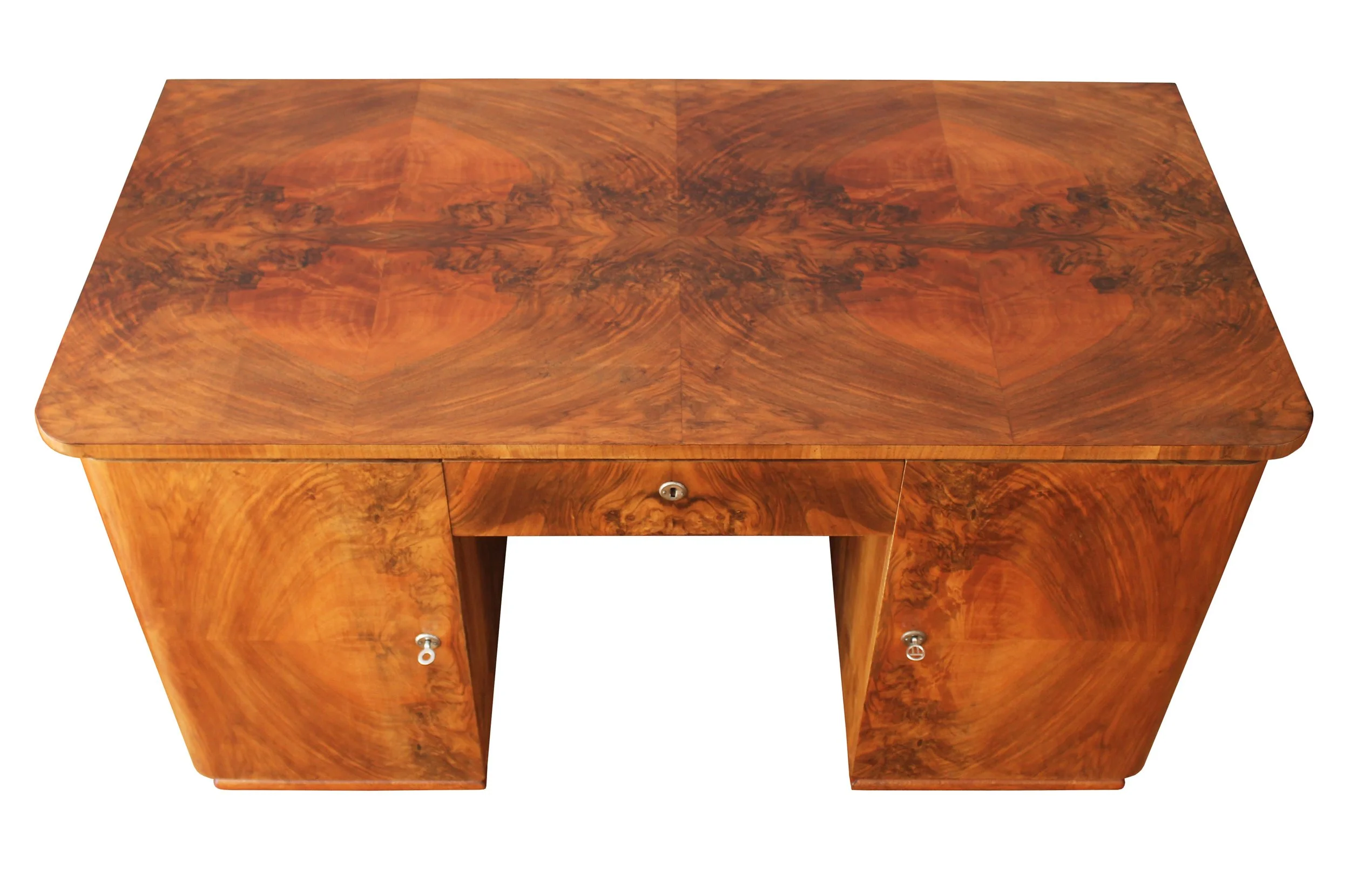 1940's Art Deco Walnut Desk