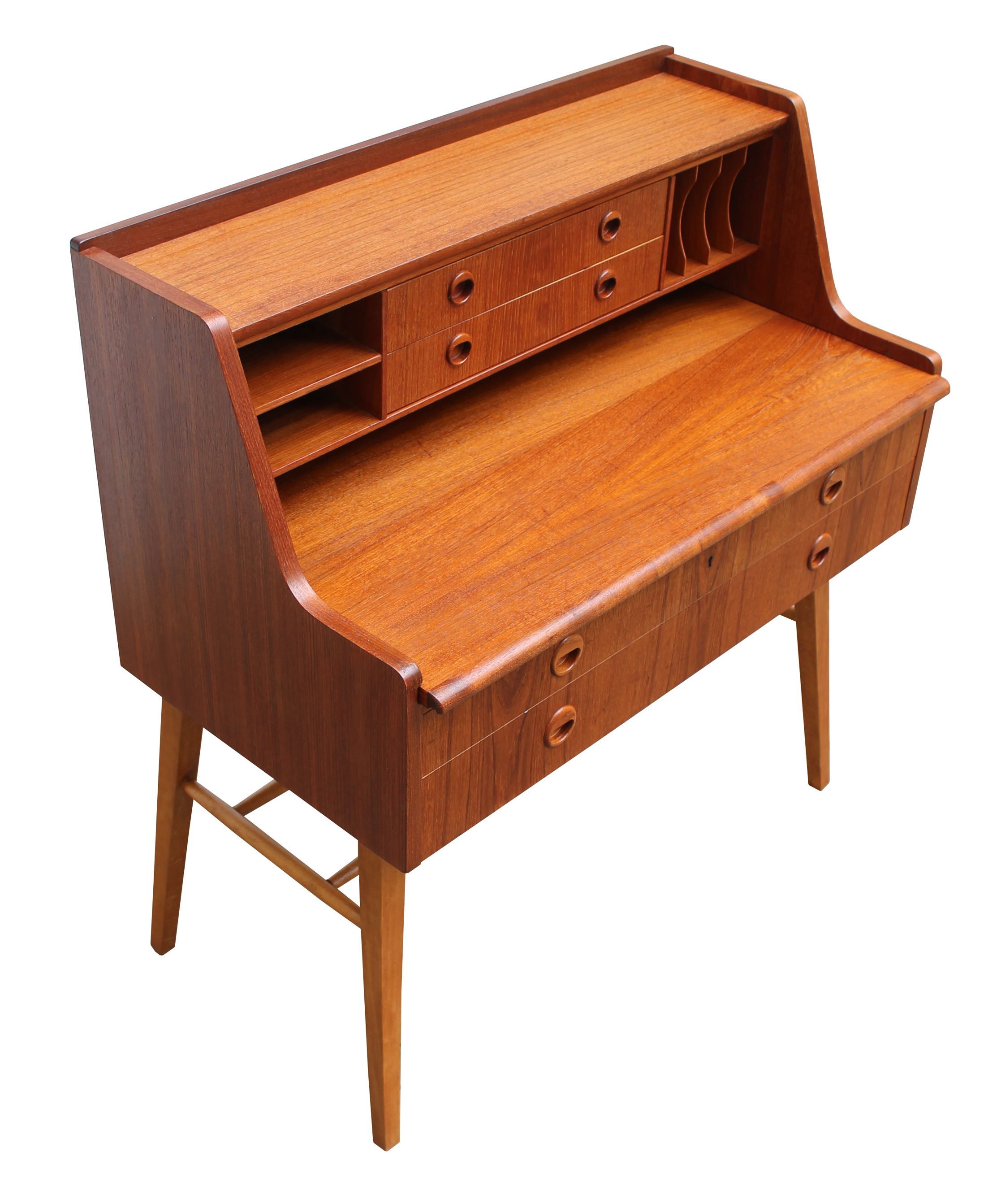 1960's Scandinavian Mid Century Teak Secretary Desk by AB Bröderna Gustafssons