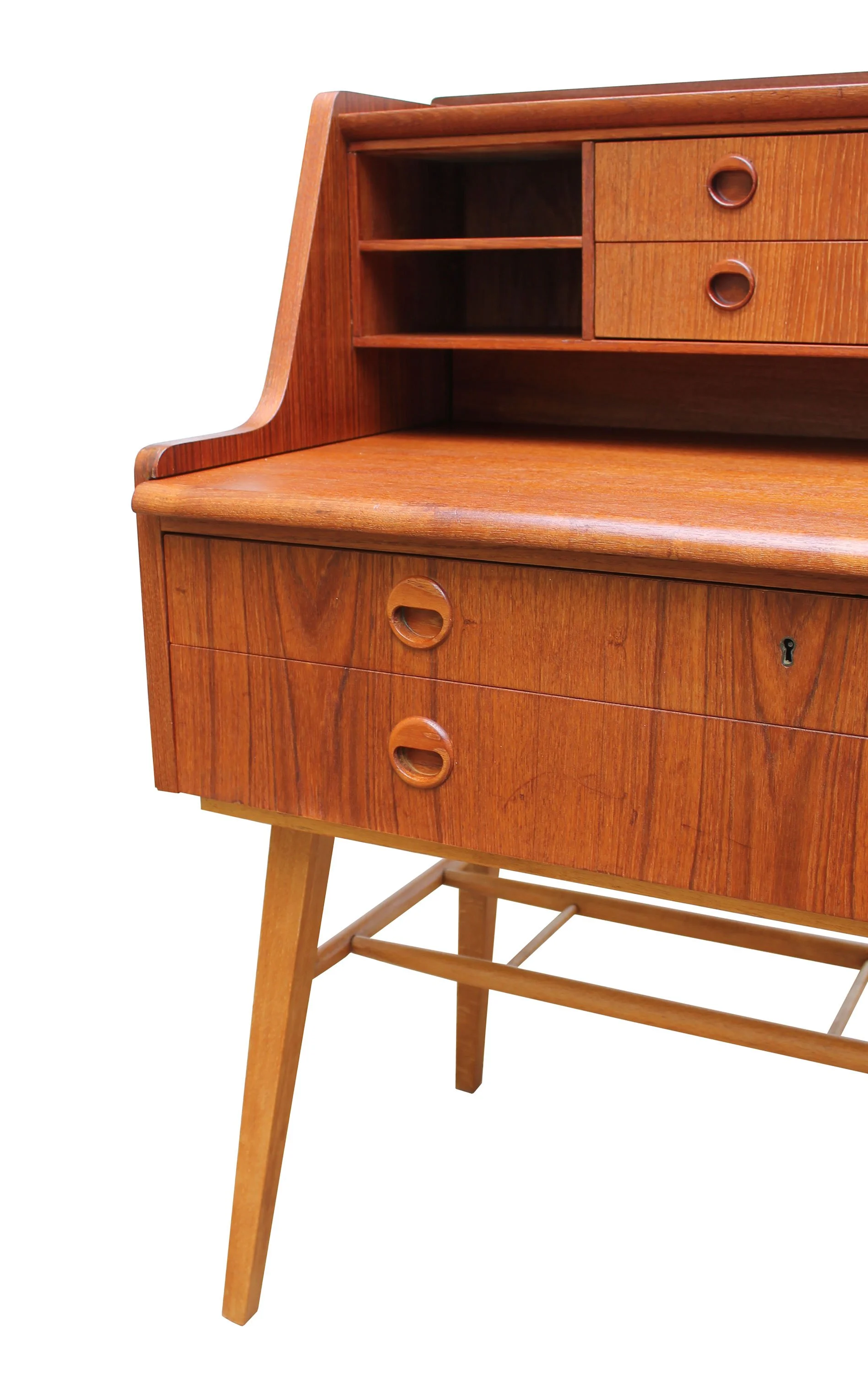 1960's Scandinavian Mid Century Teak Secretary Desk by AB Bröderna Gustafssons