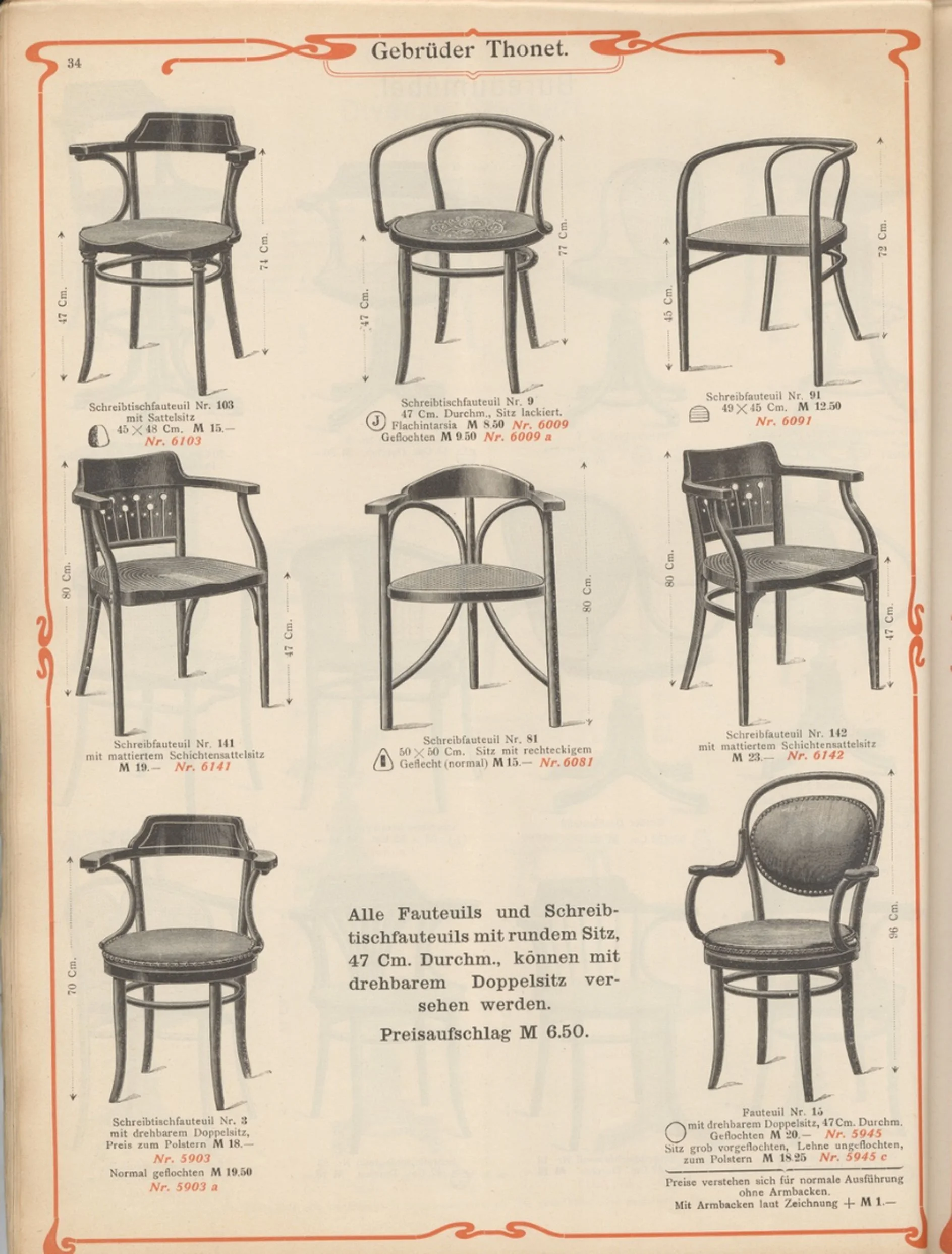 Art Nouveau Three-Legged Chair Model No.81 by Thonet (Copy)