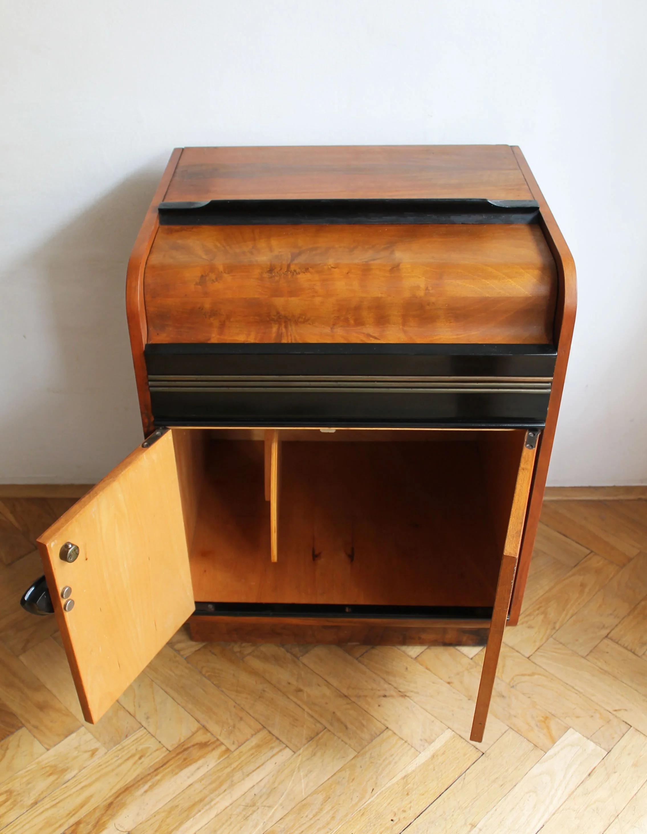 elegant vintage drinks cabinet walnut wood.jpg
